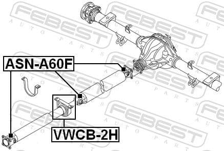 Bearing, propshaft centre bearing VWCB-2H - image 2