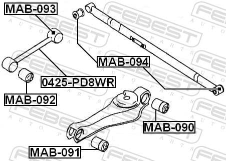 Mounting, control/trailing arm MAB-090 - image 2
