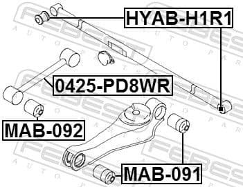Mounting, control/trailing arm HYAB-H1R1 - image 2