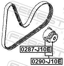 Belt Tensioner, V-ribbed belt 0290-J10E - image 2