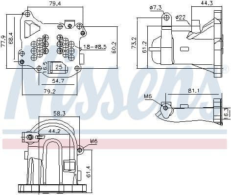 Cooler, exhaust gas recirculation 989313