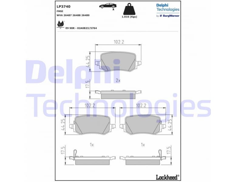 Brake Pad Set, disc brake LP3740