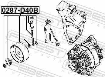 Tensioner Pulley, V-ribbed belt 0287-D40B - image 2