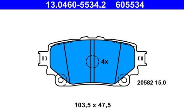 Brake Pad Set, disc brake 13.0460-5534.2