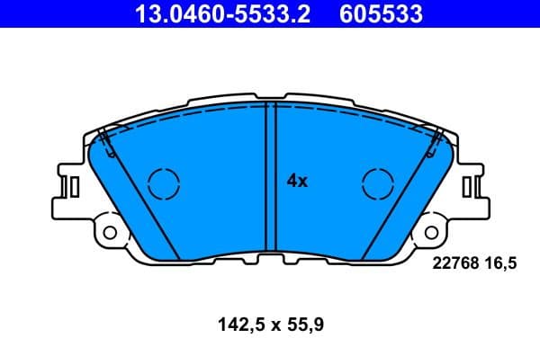 Brake Pad Set, disc brake 13.0460-5533.2