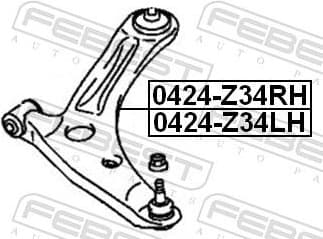 Control/Trailing Arm, wheel suspension 0424-Z34RH - image 2