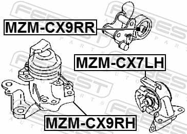 Mounting, engine MZM-CX9RH