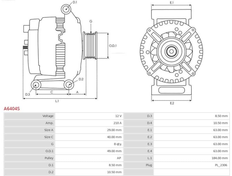 Alternator AS A6404S - image 5