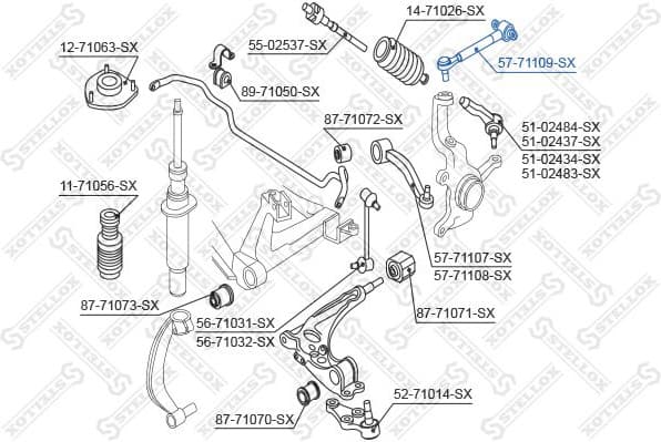 Control/Trailing Arm, wheel suspension 57-71109-SX - image 2