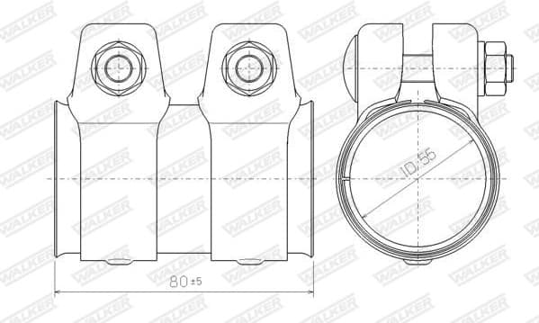 Pipe Connector, exhaust system 80190 - image 2