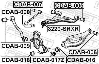Mounting, control/trailing arm CDAB-009