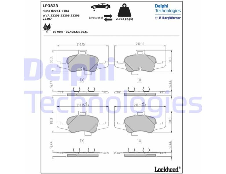 Brake Pad Set, disc brake LP3823