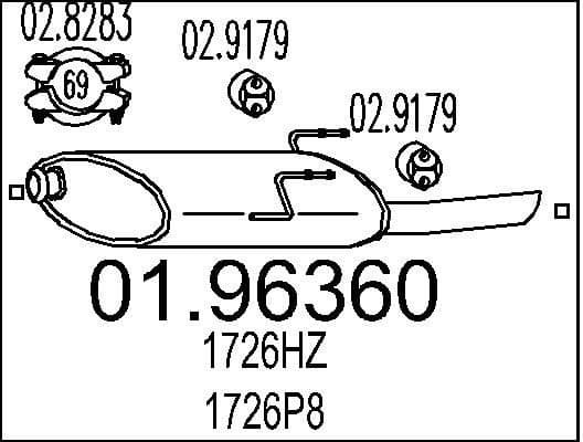 Rear Muffler 01.96360