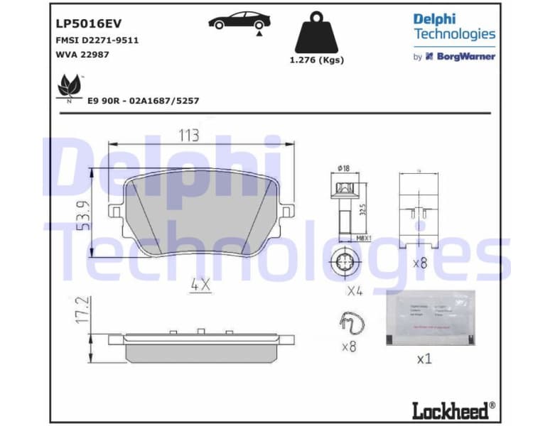 Brake Pad Set, disc brake LP5016EV