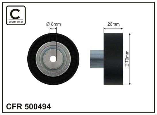 Deflection/Guide Pulley, V-ribbed belt 500494