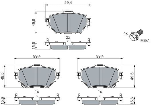 Brake Pad Set, disc brake 0986460066
