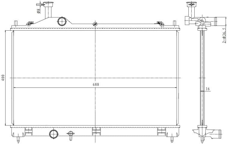 Radiator, engine cooling 550025