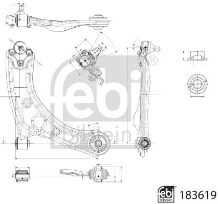 Control/Trailing Arm, wheel suspension 183619