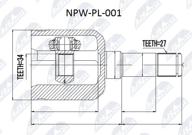 Joint Kit, drive shaft NPW-PL-001