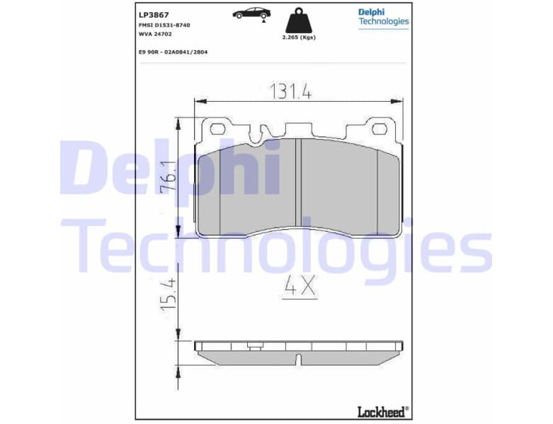 Brake Pad Set, disc brake LP3867