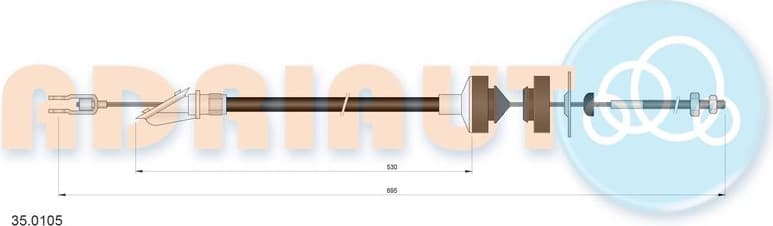 Cable Pull, clutch control 35.0105