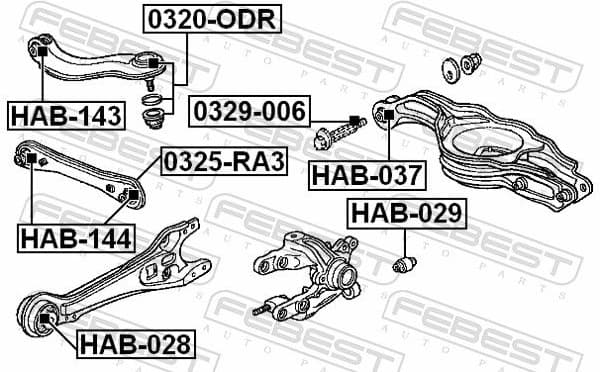 Mounting, control/trailing arm HAB-037 - image 2
