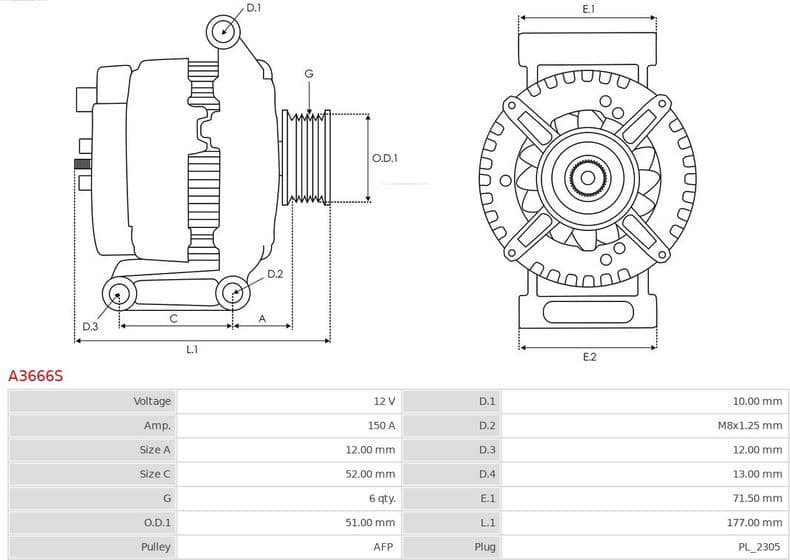 Alternator AS A3666S - image 5