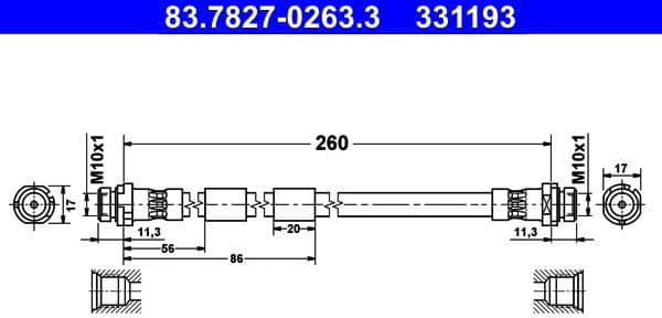 Brake Hose 83.7827-0263.3