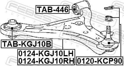 Control/Trailing Arm, wheel suspension 0124-KGJ10LH - image 2