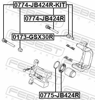 Guide Sleeve Kit, brake caliper 0774-JB424R-KIT
