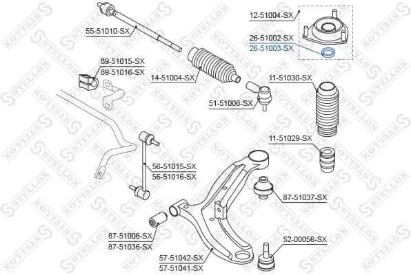 Suspension Strut Support Mount 26-51003-SX