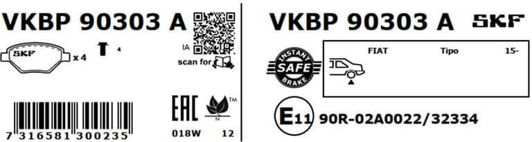 Brake Pad Set, disc brake VKBP90303A - image 3