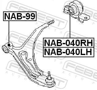 Mounting, control/trailing arm NAB-040RH - image 2