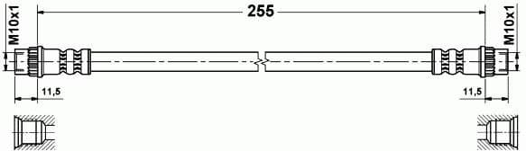 Brake hose rear PU21.168