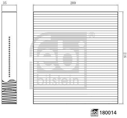 Filter, cabin air 180014