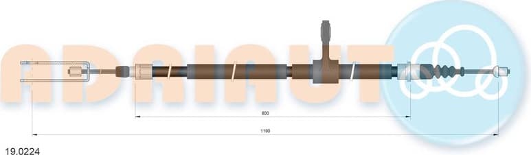 Cable Pull, parking brake 19.0224