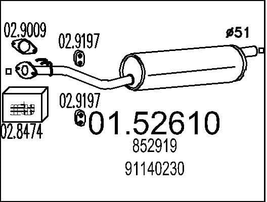Centre Muffler 01.52610
