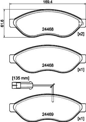 Brake Pad Set, disc brake Q+ 2446807