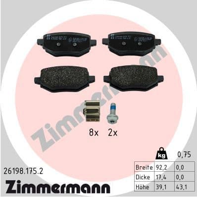 Brake Pad Set, disc brake 26198.175.2