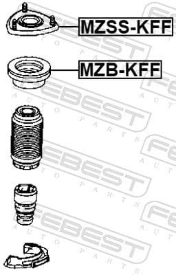 Rolling Bearing, suspension strut support mount MZB-KFF - image 2