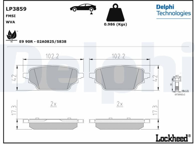 Brake Pad Set, disc brake LP3859