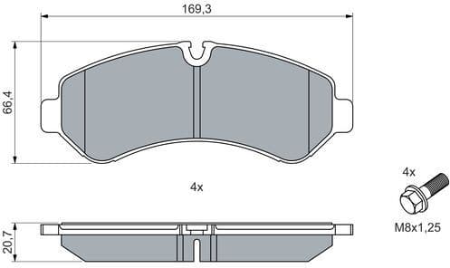 Brake Pad Set, disc brake 0 986 460 013