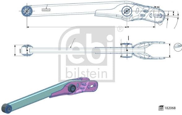 Control/Trailing Arm, wheel suspension 182068