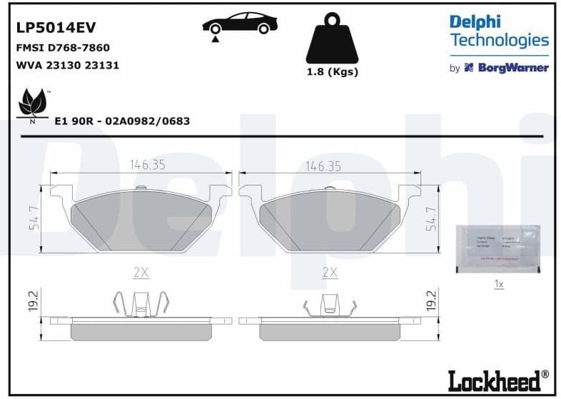 Brake Pad Set, disc brake LP5014EV