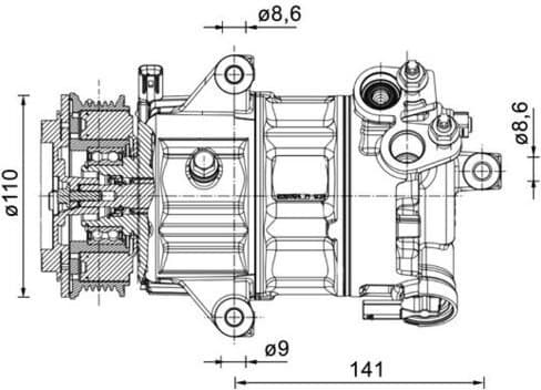 Compressor, air conditioning BEHR *** PREMIUM LINE *** ACP 1491 000P