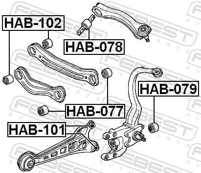 Mounting, control/trailing arm HAB-077