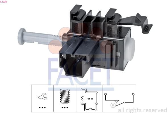 Switch, clutch control (cruise control) Made in Italy - OE Equivalent 7.1236