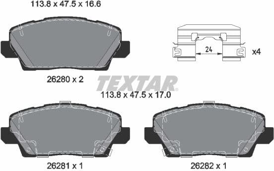 Brake Pad Set, disc brake 2628001