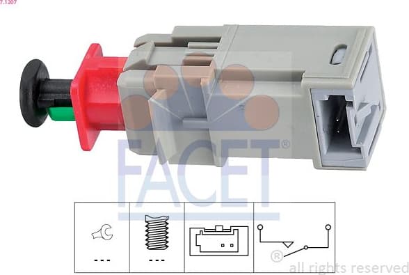 Switch, clutch control (cruise control) Made in Italy - OE Equivalent 7.1207