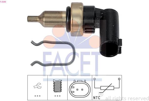 Sensor, coolant temperature Made in Italy - OE Equivalent 7.3343